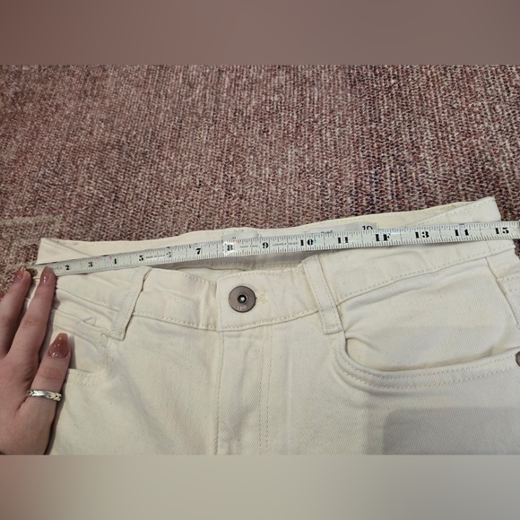J Jill denim high rise full leg crop in cream size 10 cotton & tencel - Picture 4 of 10